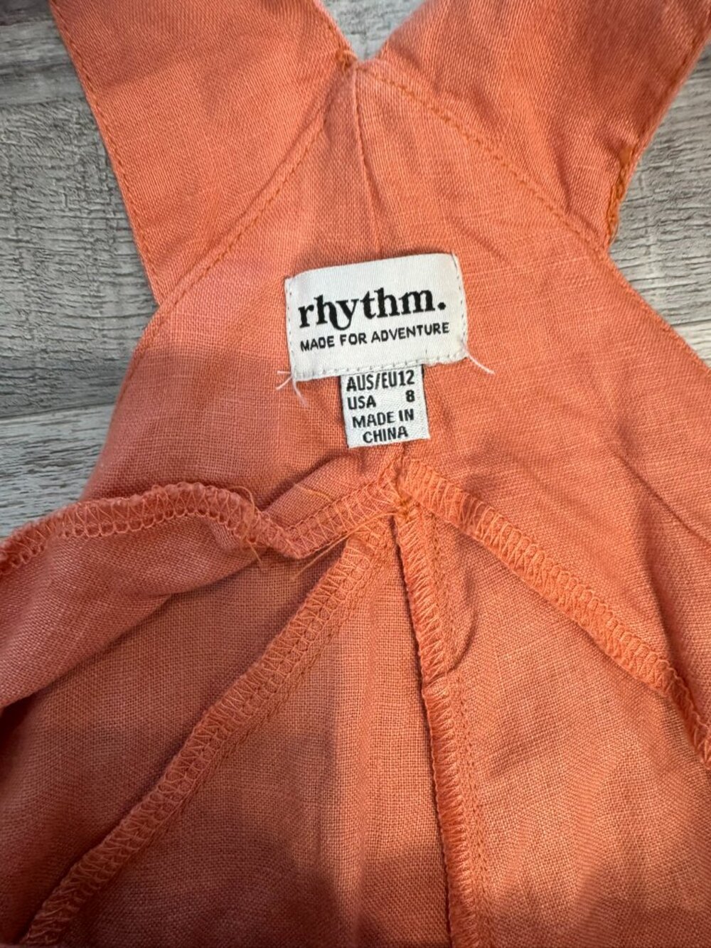 Rhythm Terracotta Linen Wide Leg Jumpsuit Size 8 Sleeveless I38 - Picture 5 of 8